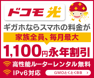 【300×250】【300×250】GMOとくとくBB／ドコモ光接続サービス
